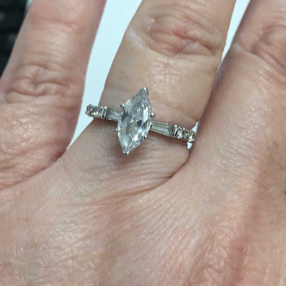 Silver Simulated Stone  Ring